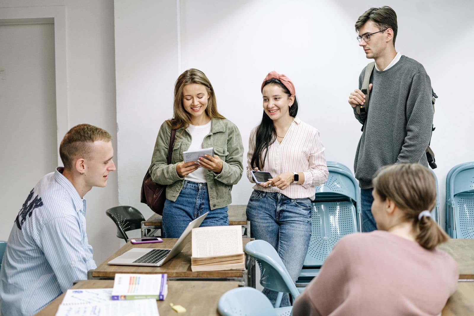 A group of students working together